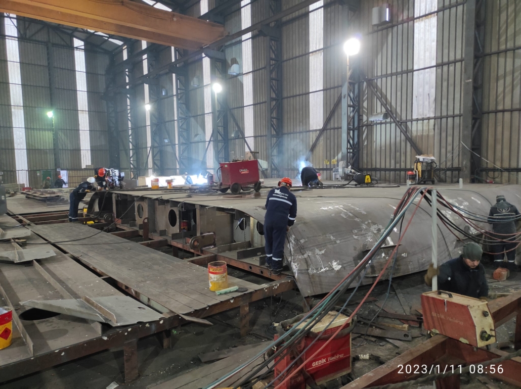 Construction of a general cargo vessel at Gelibolu Shipyards