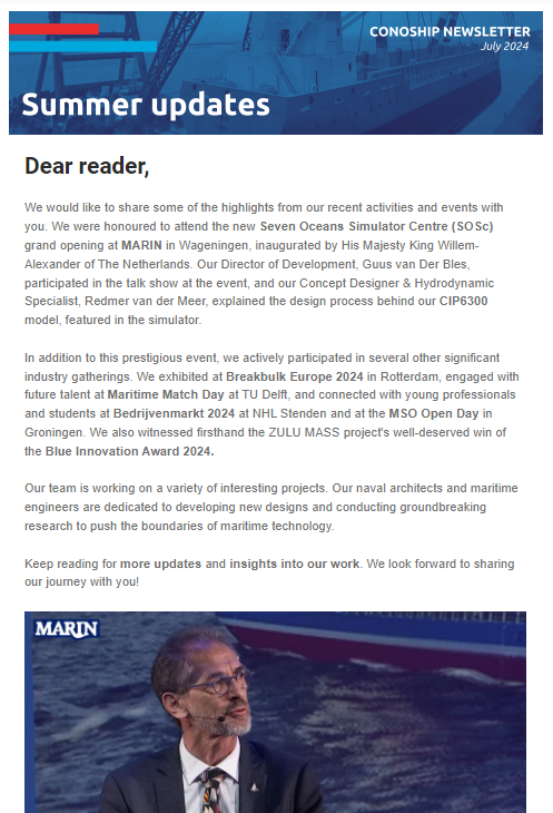 Summer Newsletter Conoship