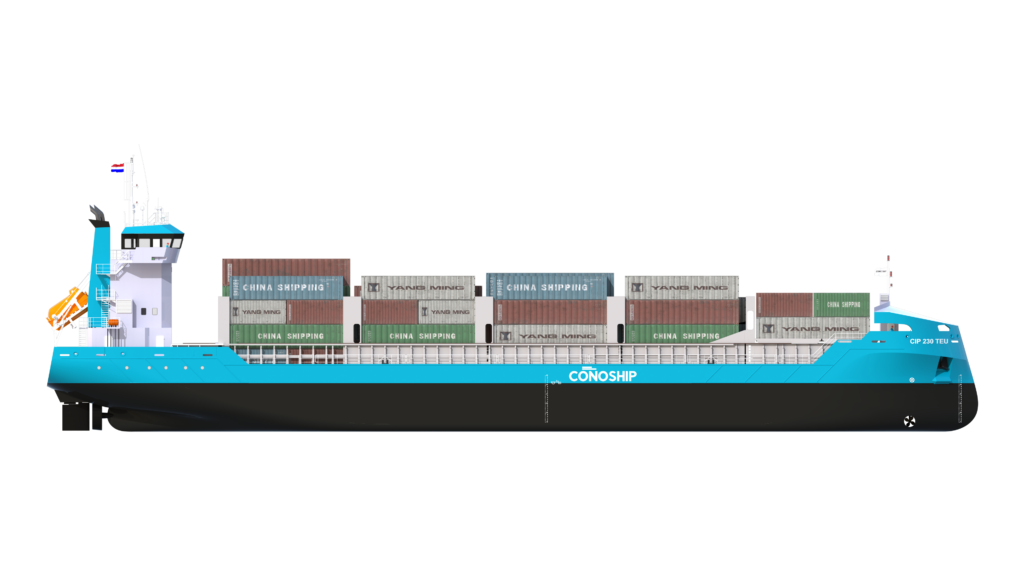 CIP230 TEU container feeder sideview no background