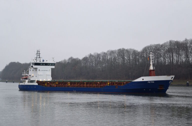 Petra general cargo vessel before conversion into cable recovery vessel Grace